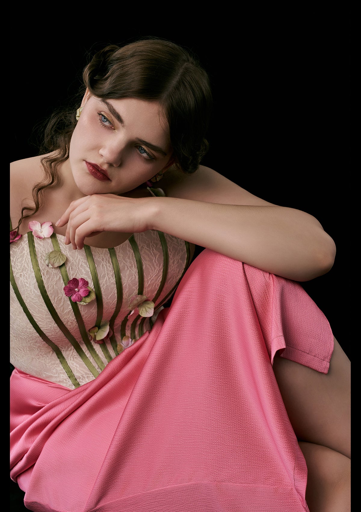 Curve &amp; Plus Flower Vine Phantom Corset Dress