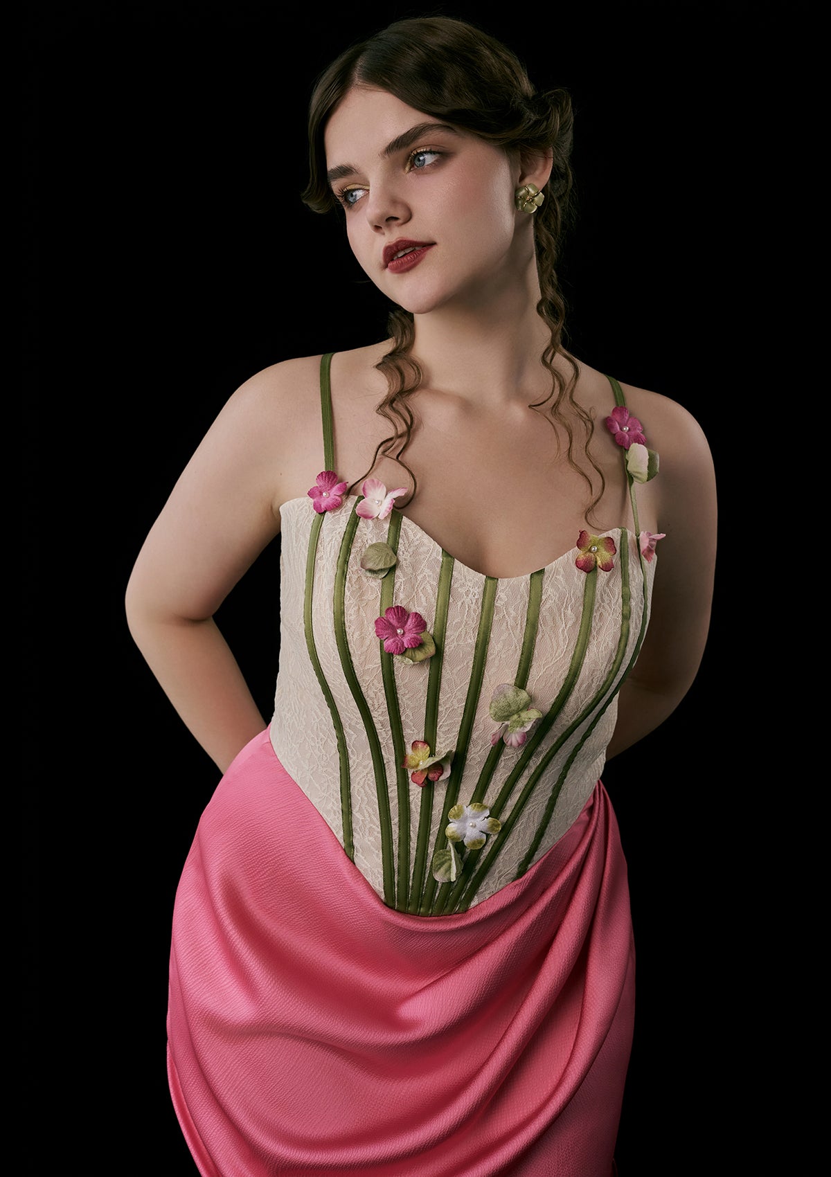 Curve &amp; Plus Flower Vine Phantom Corset Dress
