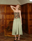Lacemade "Flower & Mirror" - French court-style floral jacquard corset
