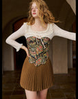 Lacemade "Flower & Mirror" - Structured black floral corset with fishbone