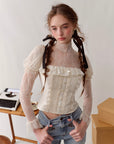 Berries Fashion Editor Unterlegtes Spitzentop