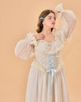 Curve & Plus Blue Hydrangea Corset Dress
