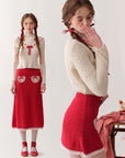 Strawberry Post Office Knit Skirt