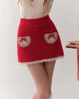 Strawberry Post Office Knit Skirt