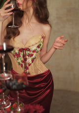 Strawberry Pinot Noir Corset Dress