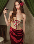 Erdbeer-Pinot-Noir-Korsettkleid