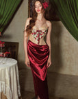 Erdbeer-Pinot-Noir-Korsettkleid