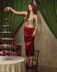 Erdbeer-Pinot-Noir-Korsettkleid