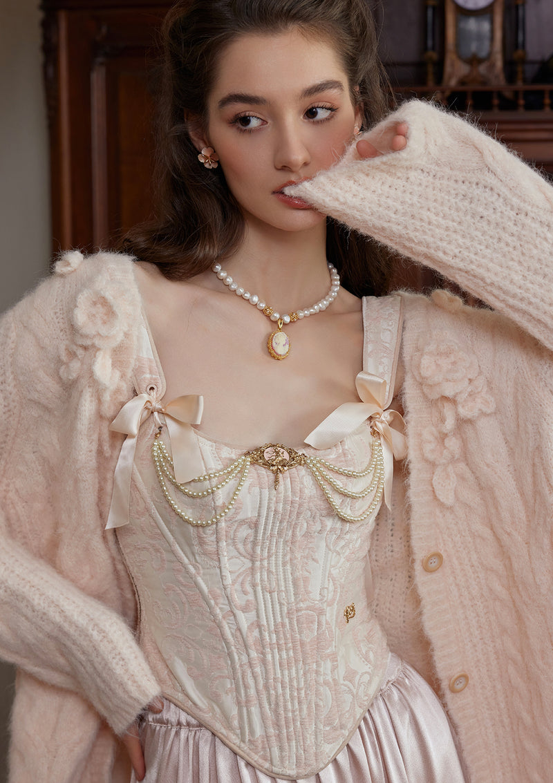 chiffon dress knit sweater Shinobu - Knit Sweater / Chiffon Spaghetti-Strap Dress