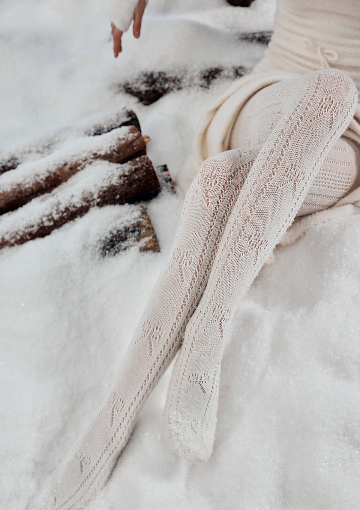 Snowflake Kintted Stockings Pre-Order / White / F