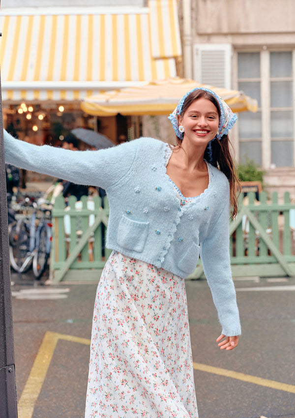 Left Bank Blue Coconut Knit Cardigan