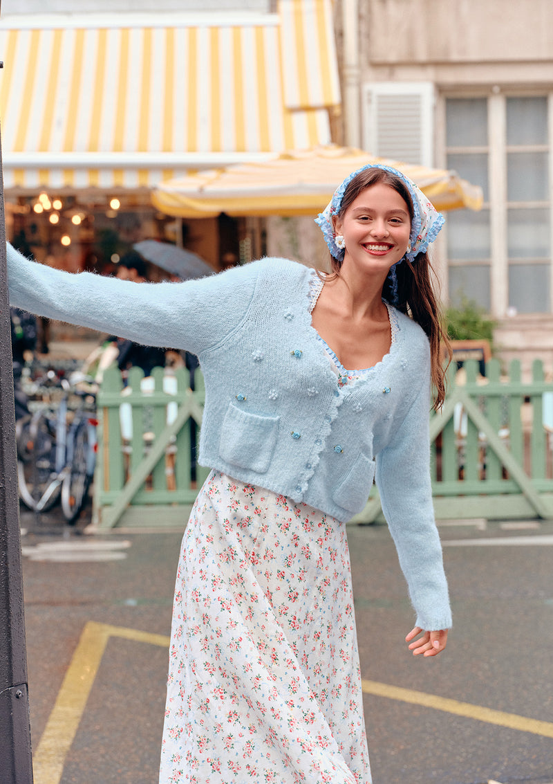 Left Bank Blue Coconut Knit Cardigan