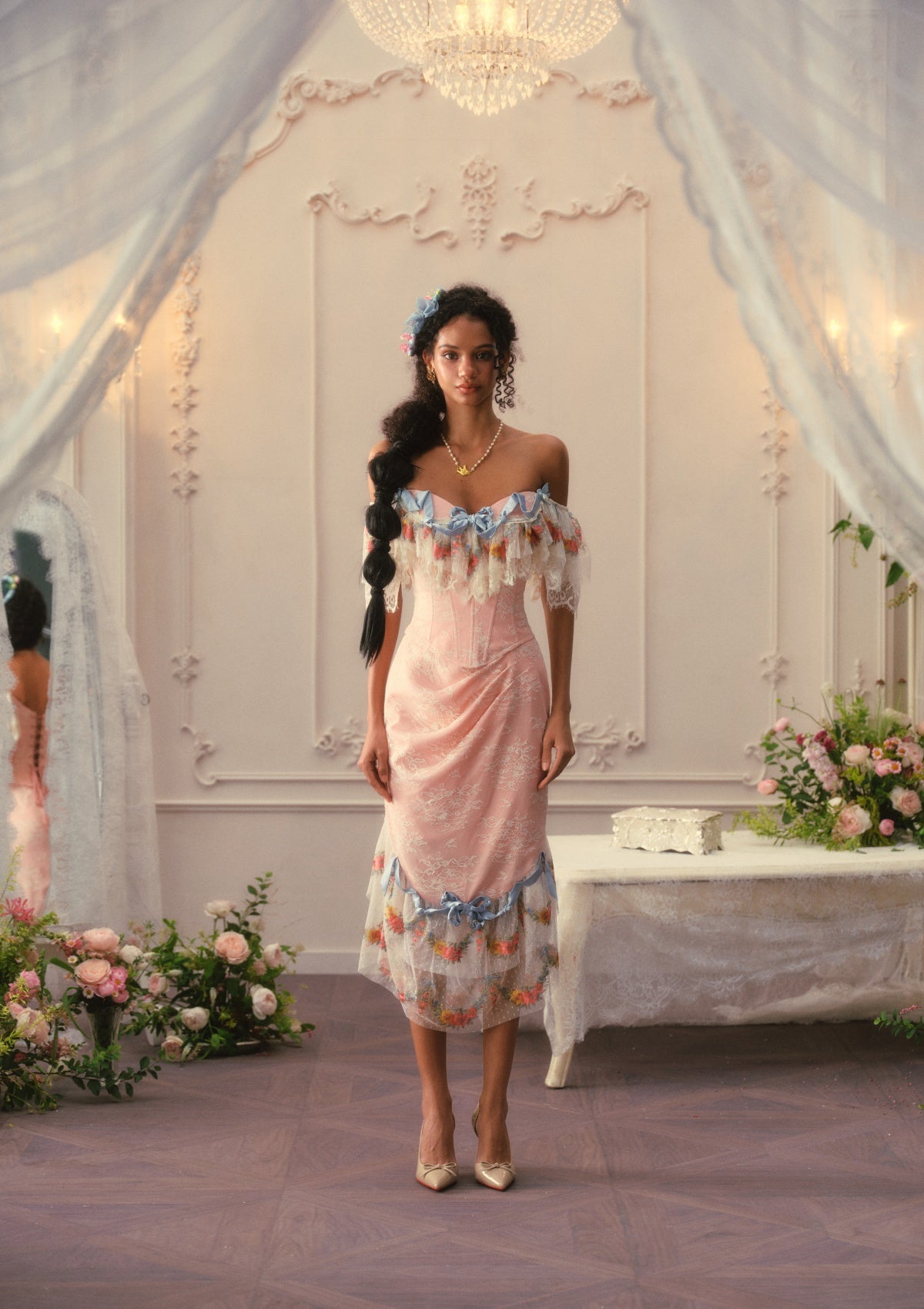 Floral Dreamweave Corset Dress