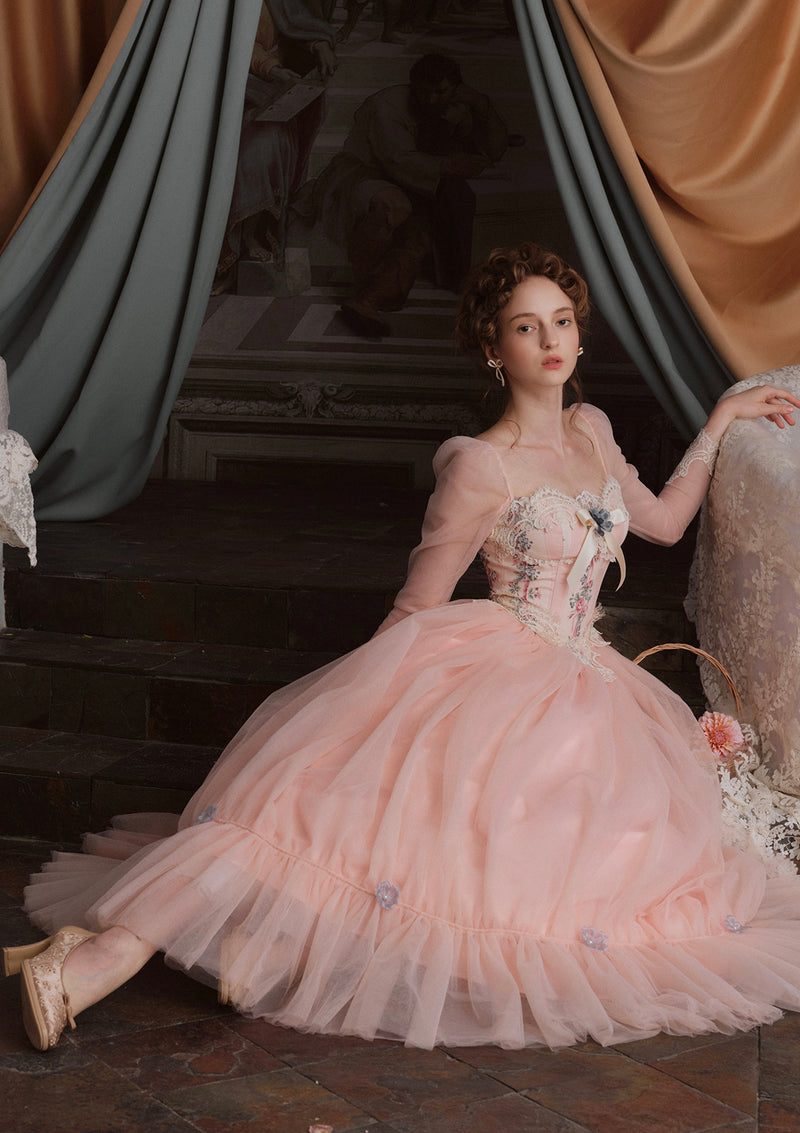 pink long sleeve corset dress Bardot Long Sleeve Corset Dress In Pink | EGO US