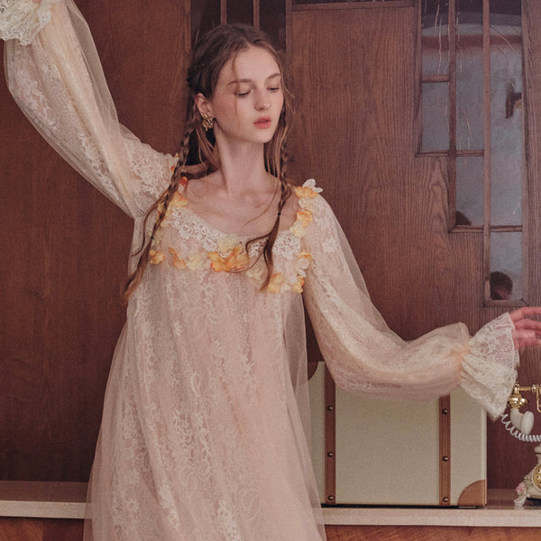 ★ELBORN★ Kamin Lace Long Dress Boho Lace Kaftan Dress, Elopement, Getting Ready or Beach