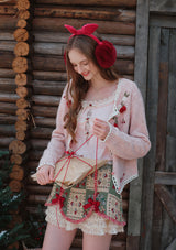 Strawberry Christmas Tree Knit Cardigan