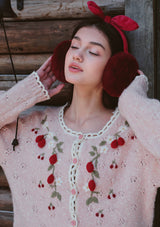 Strawberry Christmas Tree Knit Cardigan