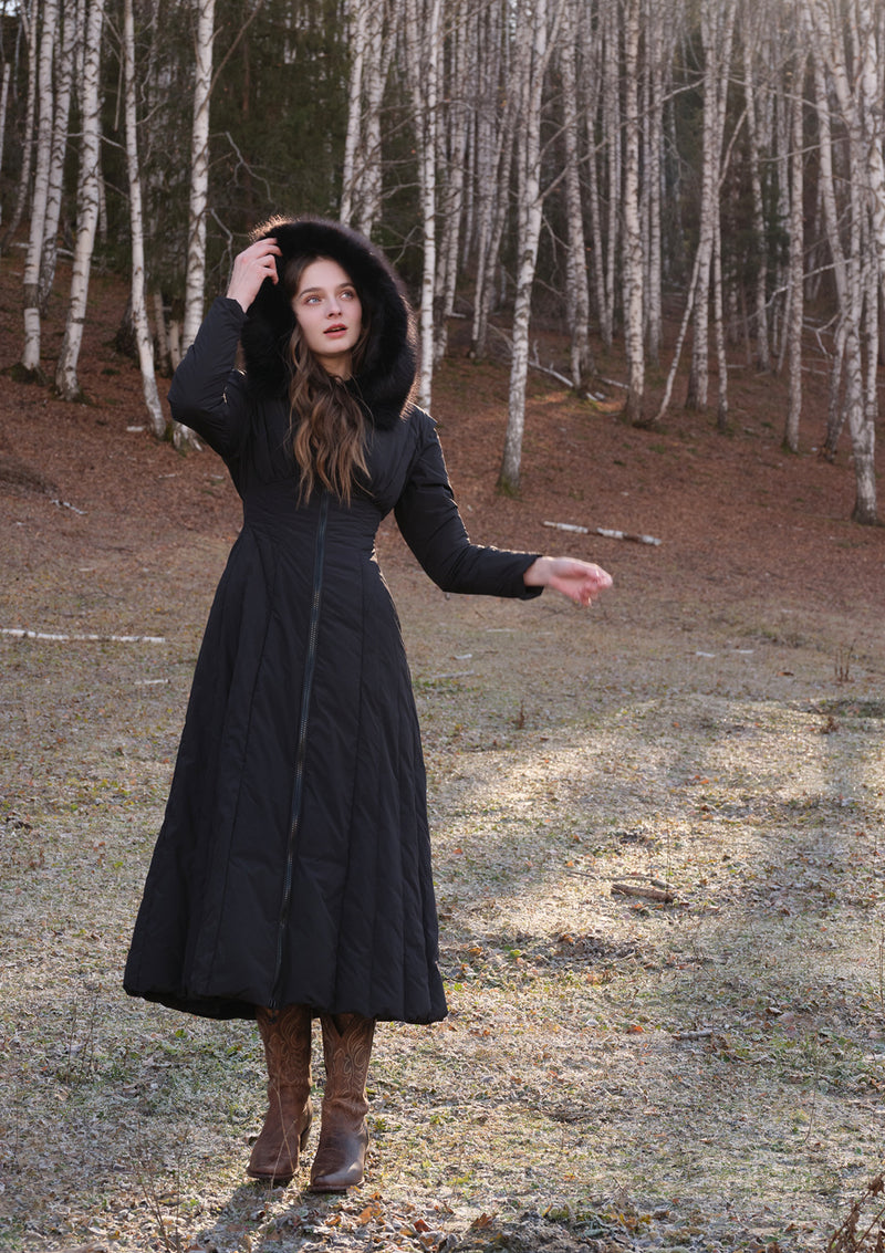 Paper Feather Down Coat(Black)