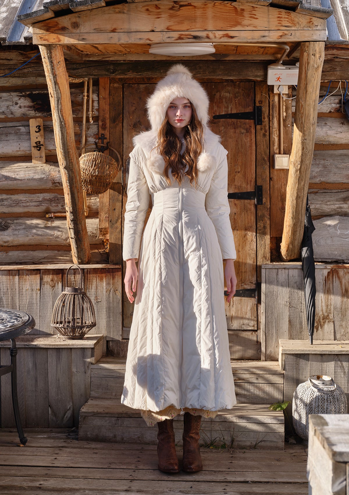 lace made ペーパーフェザー ダウンコート ロングコート Curve & Plus Paper Feather Down Coat