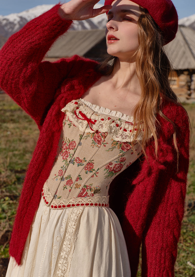 Rosey Christmas Cottage Corset