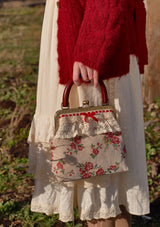 Rosey Christmas Cottage Hand Bag