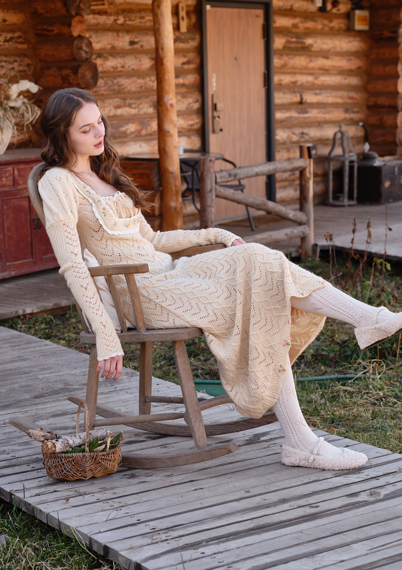 Maple Syrup Corn Knitted Dress
