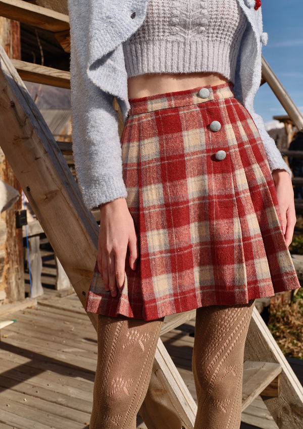 Rosey Christmas Cottage Skirt