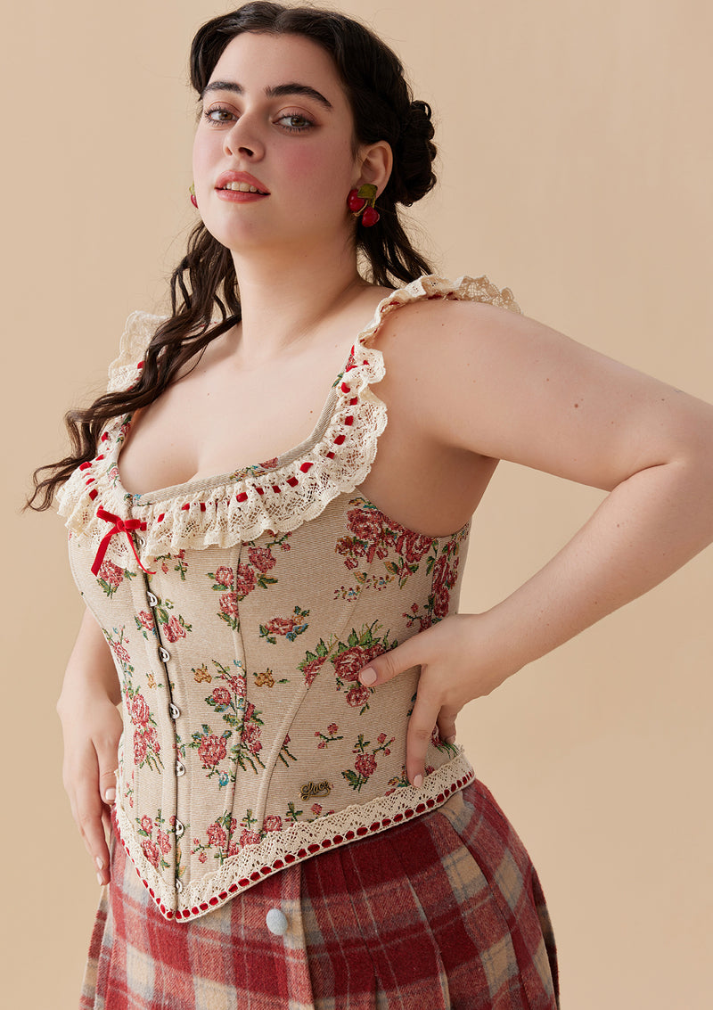 Curve & Plus Rosey Christmas Cottage Corset