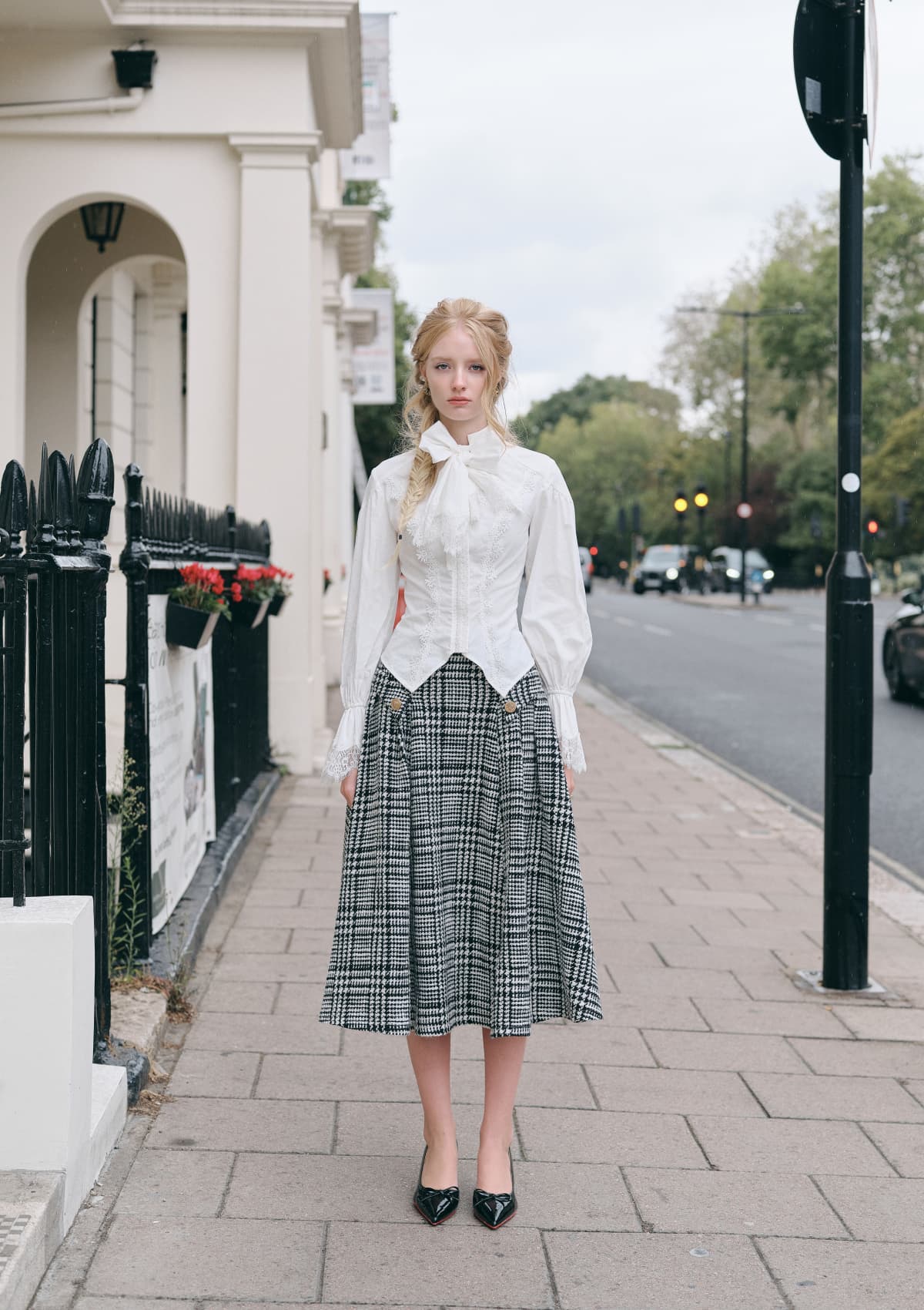 Lundenwic Plaid Tale A-Line Blouse