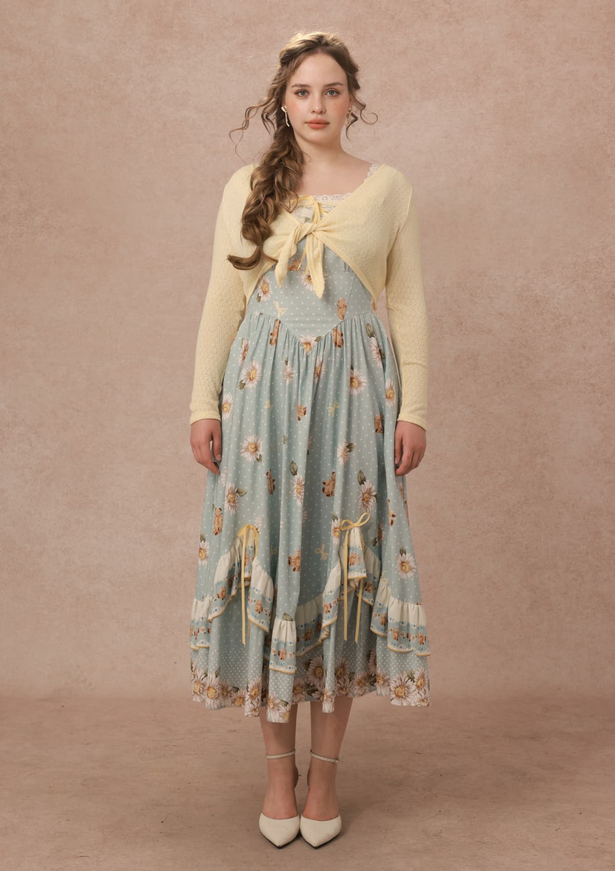 Curve&amp;Plus Flower Vine Novel Knit Cardigan