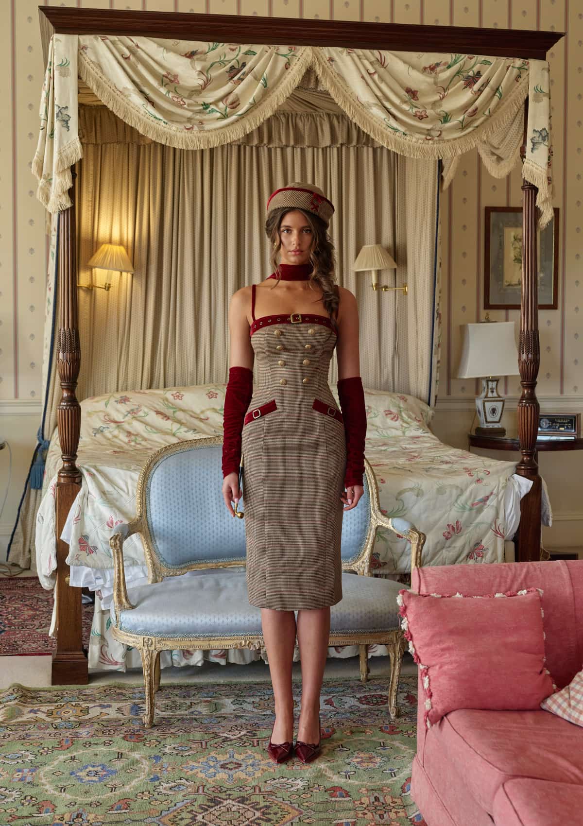 Baroque Red Velvet dress