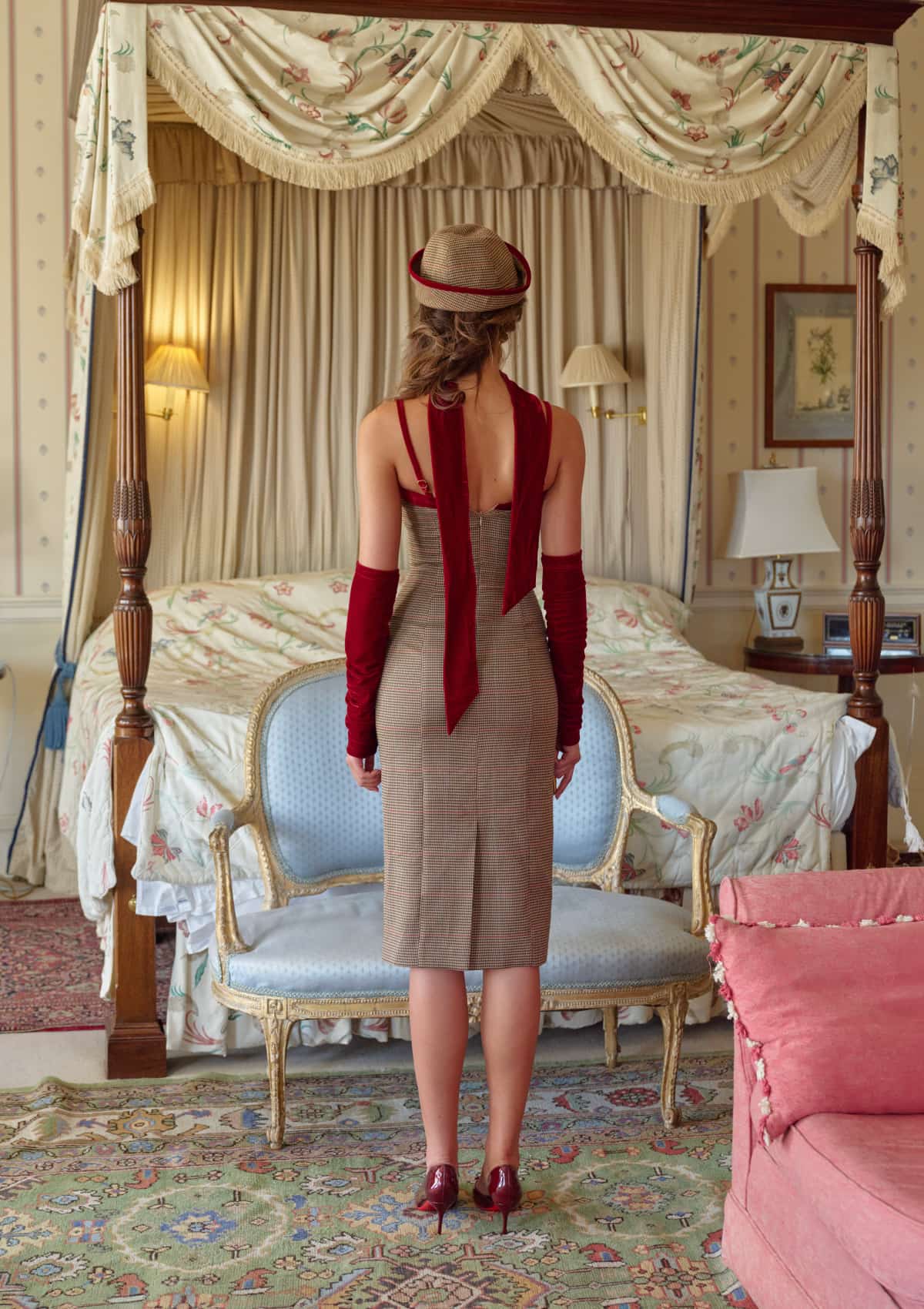 Baroque Red Velvet dress
