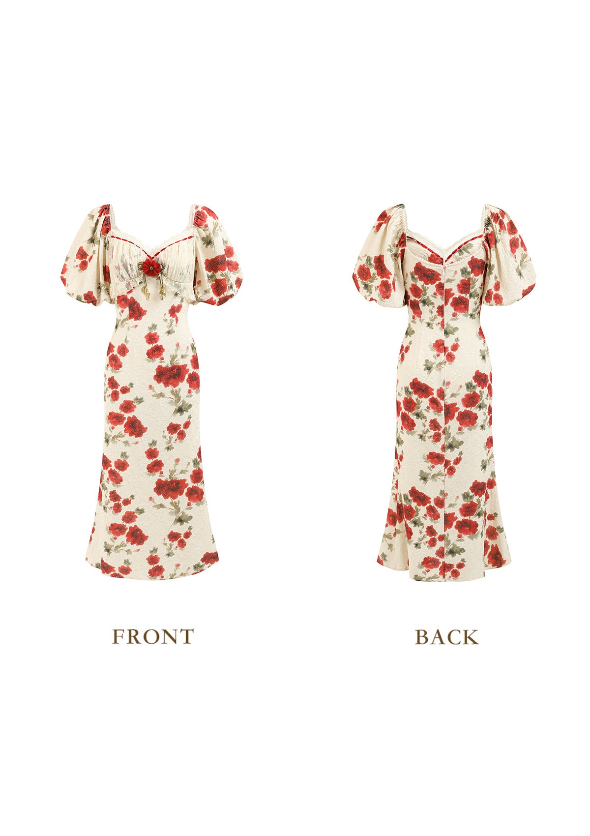 Front and Back View of Lacemade Rosevale Dress B