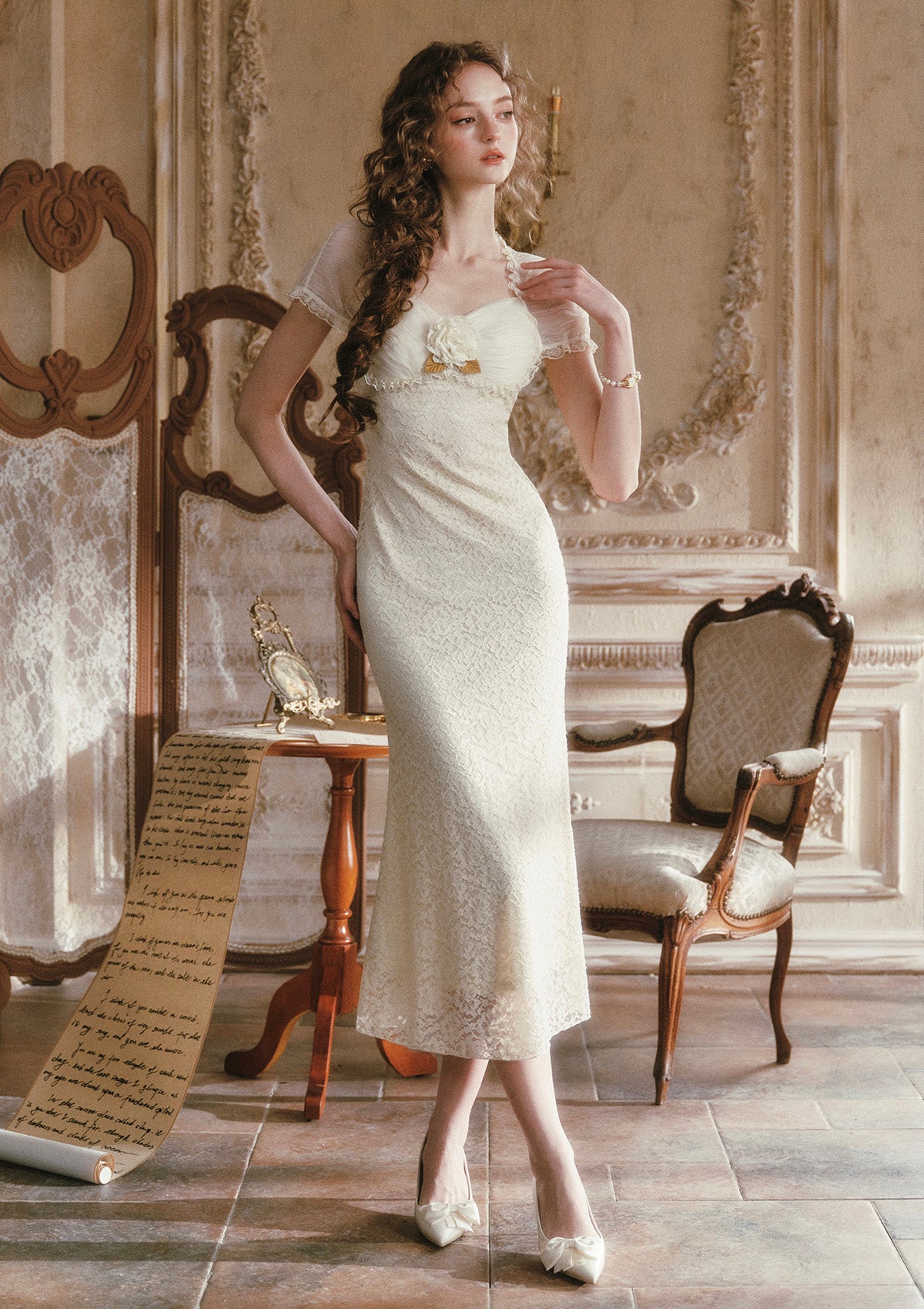 Cream Letter Dress In Stock / XL