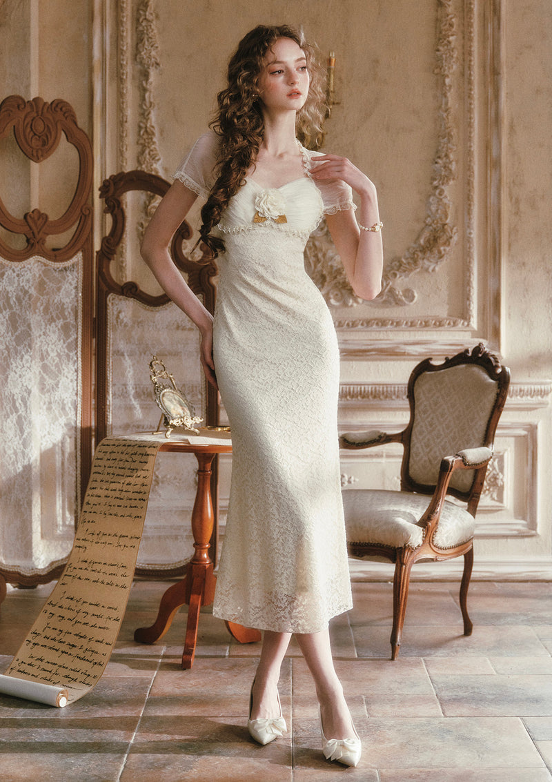 Cream Letter Dress