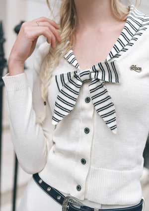 Lundenwic Love Letter Striped Wool Sweater