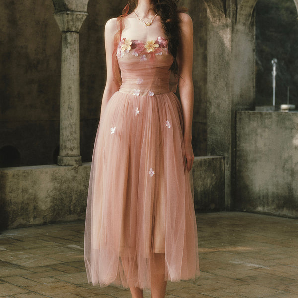 Fluttering Ribbon Dance Corset Dress