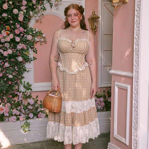 【YILON MADE】 Romantic bustier dress Curve & Plus Miss Cinnamon Corset Dress