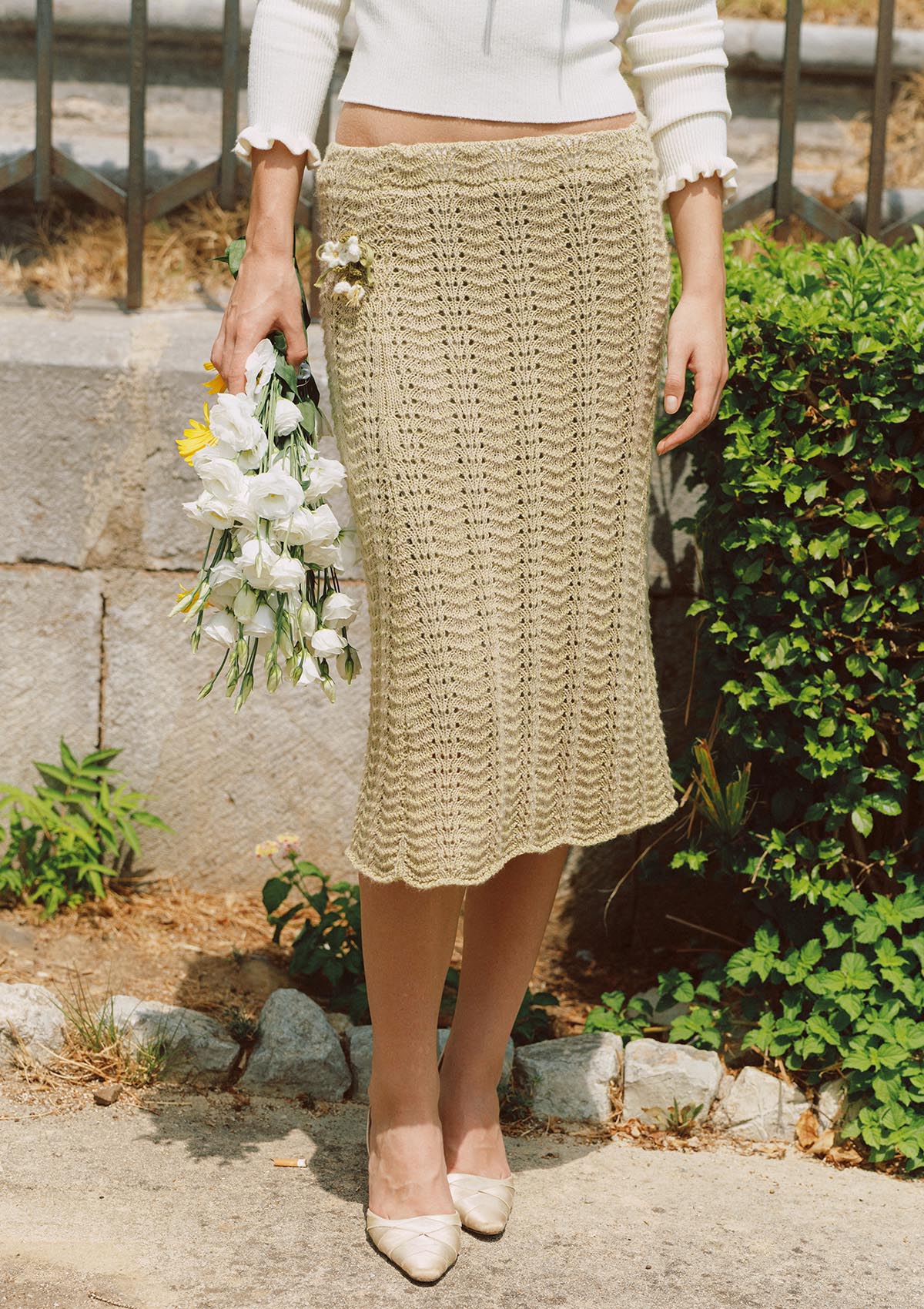 Daisy Bouquet Knit skirt