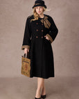 Curve&Plus Sunlit Daisy Wool Coat (Black)