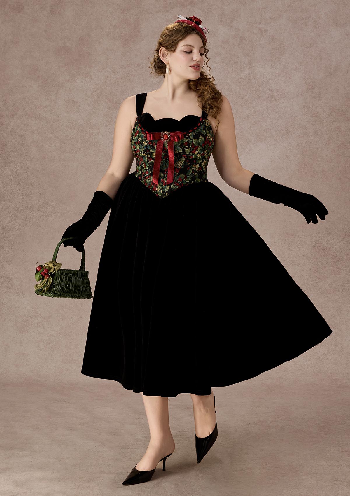 Curve&Plus Smoked Berries Corset Dress