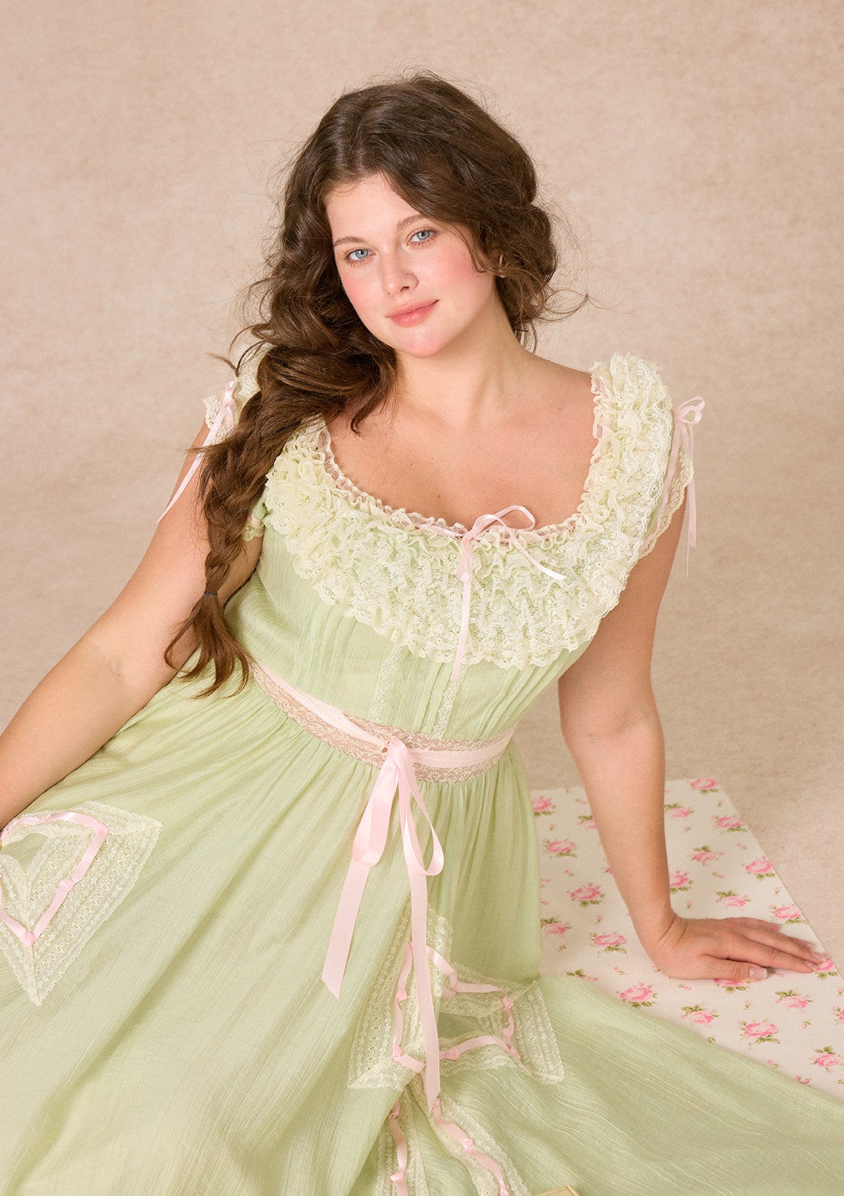 Curve&Plus Green Kite Dress