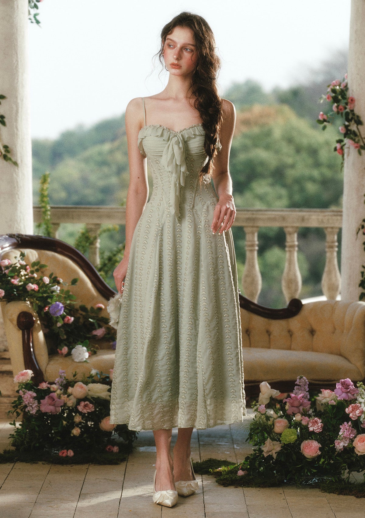 Green Bud Fairy Corset Dress In Stock / S
