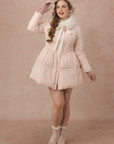 Curve&Plus Powder Snow Rose Puffy Down Jacket  (pink)
