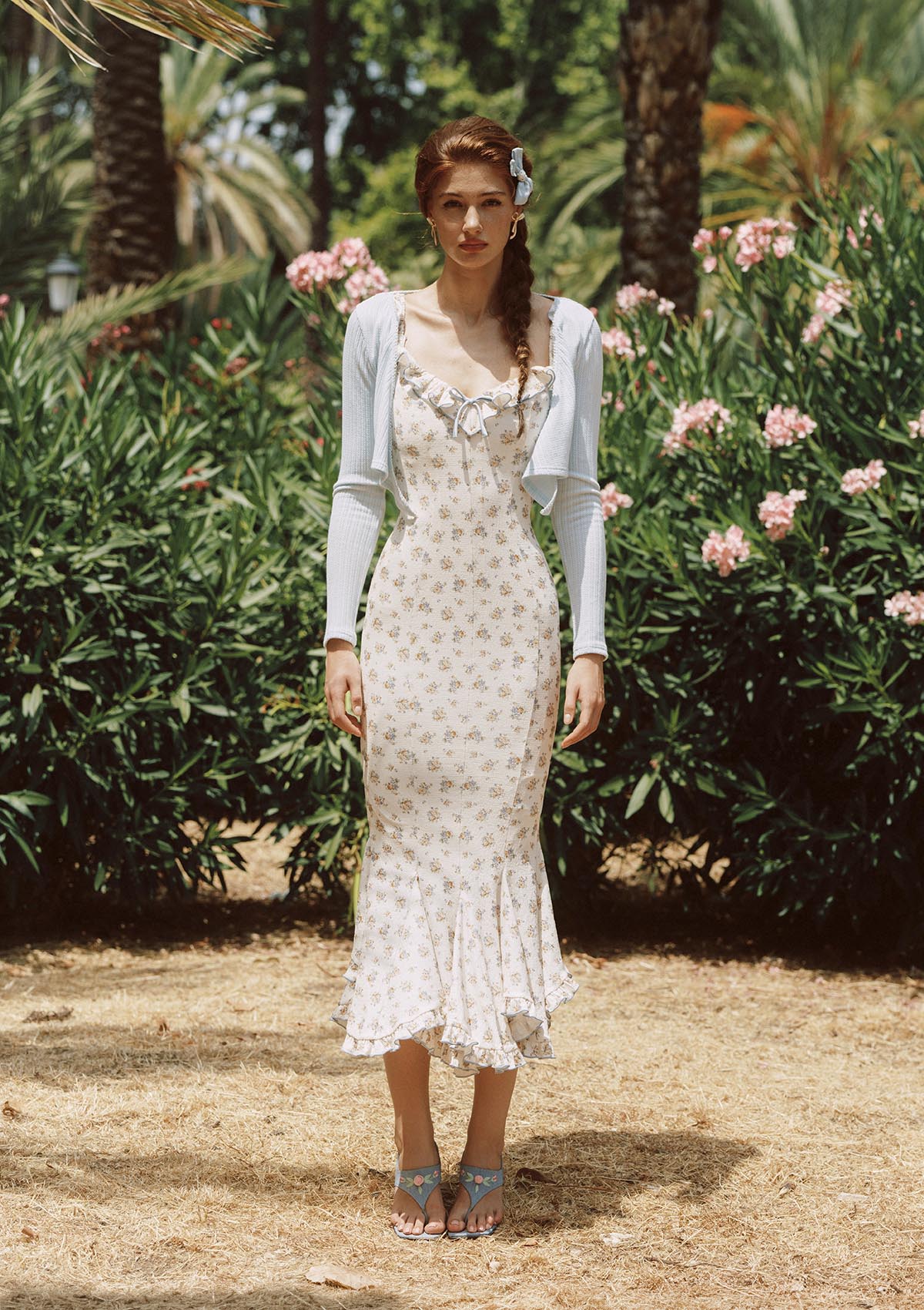 Petite Vase Knit Dress – Blue