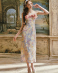 Oil Paint Floral Court Dress