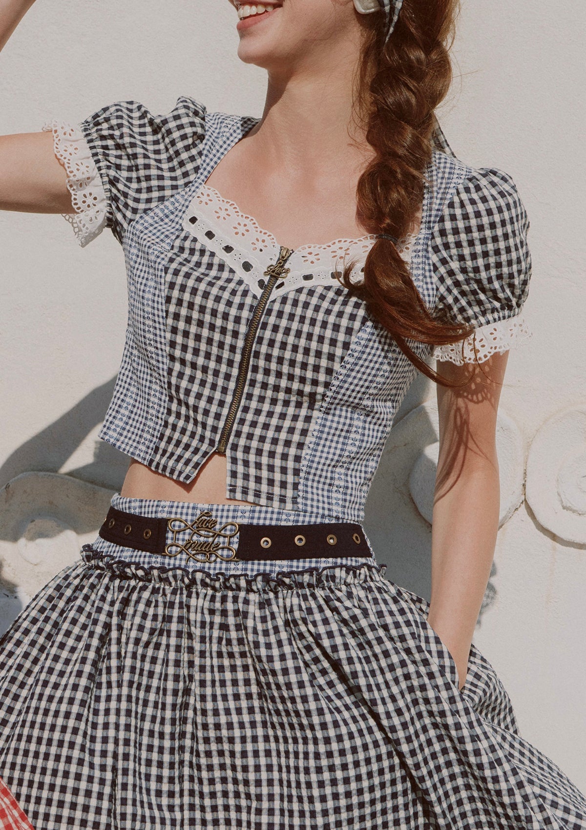 Cottage Girl Diary Navy Top