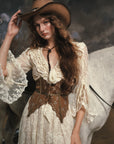 Lacemade "White Horse Princess" Dress - Elegant Pleated Waistline Silhouette