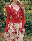 Rosevale Slip Knitted Top (Red)