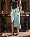 Lacemade "Tiffany Banquet" Peacock Green Satin Maxi Skirt